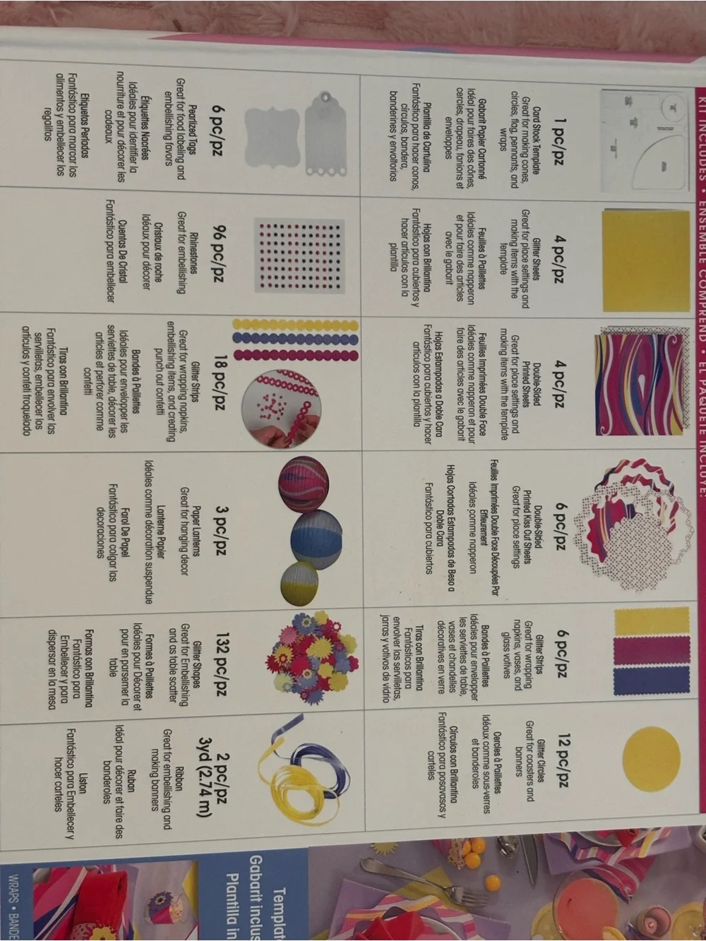David Tutera Pink, Yellow and Blue Party Crafting Kit